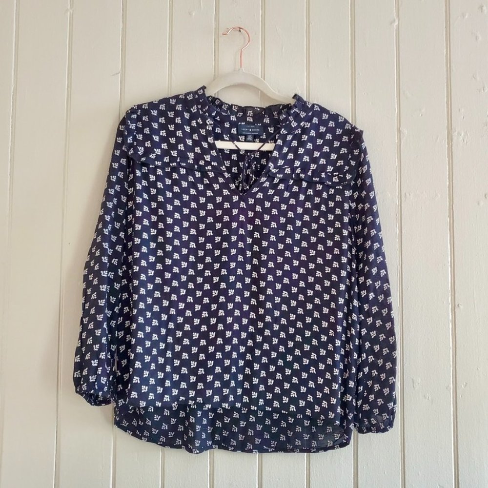 Lucky Brand Black Peasant Top